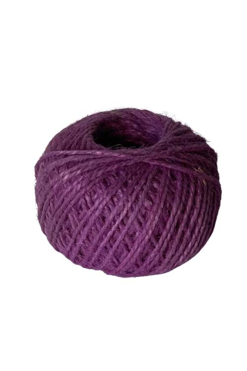 Jüt Hasır İp Yumak 100 Gram - Kurdele Modelleri - Jüt Kurdele - Mor - 100 GRAM