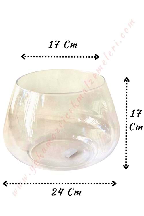 Cam Paşa Fanus Büyük 24*17 Cm Ağız Çapı 17 Cm 6 Lı Koli