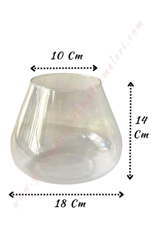 Cam Paşa Fanus Küçük 18*14 Cm Ağız Çapı 10 Cm 12 Li Koli