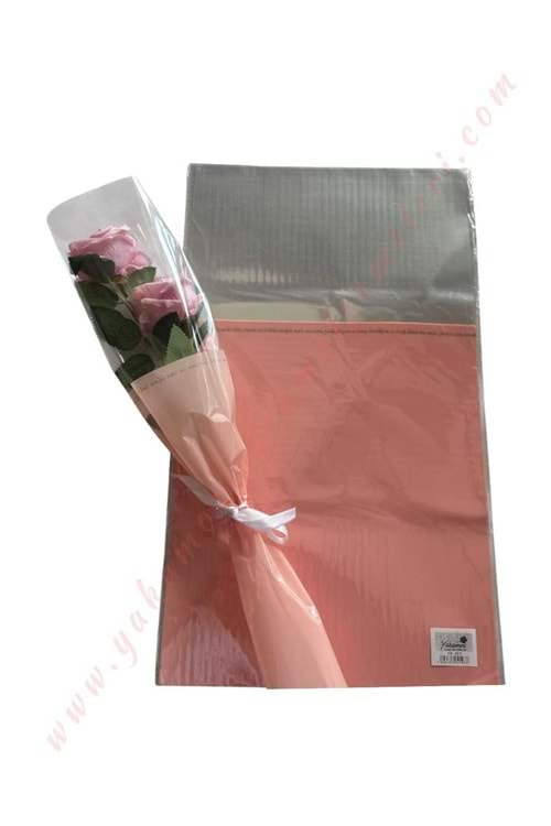 Çiçek - Buket Paketleme Poşeti Yazılı 20 Adet 29*50 Cm YK-267 - Somon