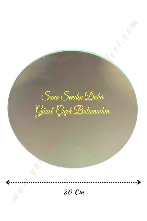 Cam Buket Süsleme Aynası - Sana Senden Daha Güzel Çiçek Bulamadım - İ