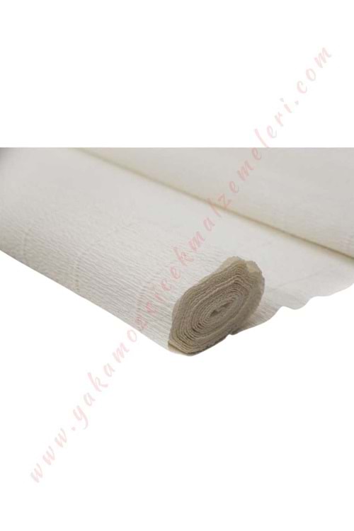 Krapon Krep Çağdaş Çiçek Hediye Paketleme Kağıdı Boy 2,5 Metre En 50 Cm - Beyaz