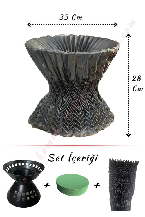 Aranjman Yapım Seti Pileli Tül Oasis ve Altlığı - Çap 33 Cm