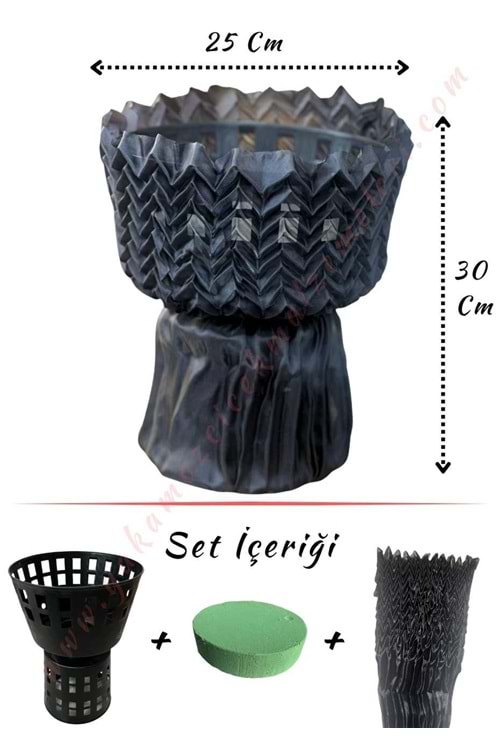 Aranjman Yapım Seti Pileli Tül Oasis ve Altlığı - Çap 25 Cm