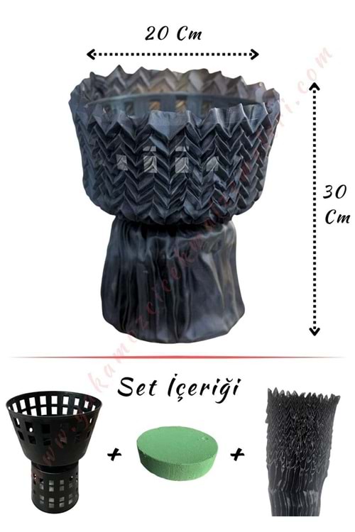 Aranjman Yapım Seti Pileli Tül Oasis ve Altlığı - Çap 20 Cm