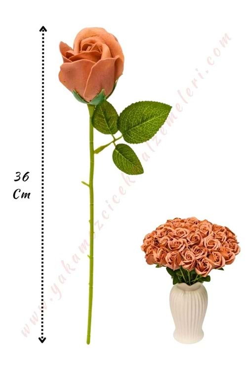 50 Adet Dallı Sabun Gül - Açık Kahverengi 692-4