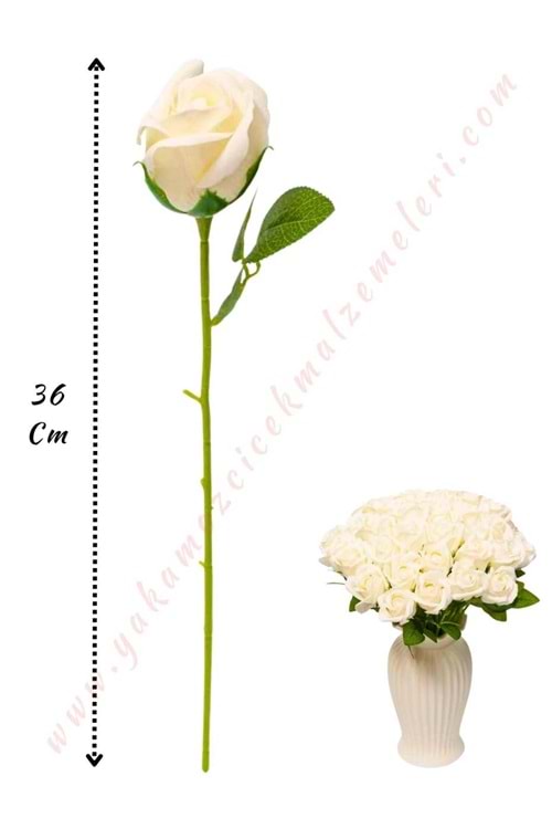 50 Adet Dallı Sabun Gül - Beyaz 692-19