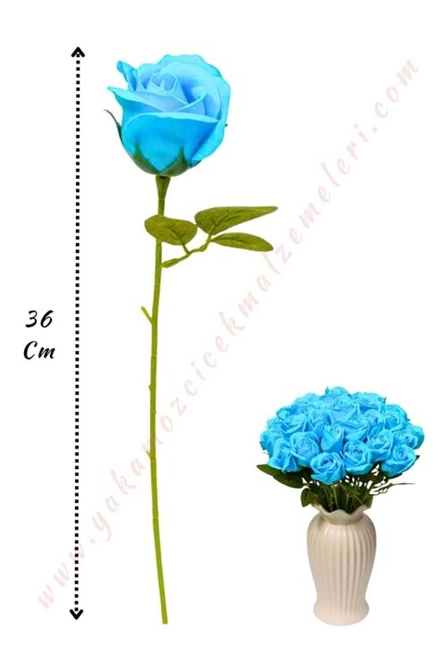 50 Adet Dallı Sabun Gül - Mavi 692-15