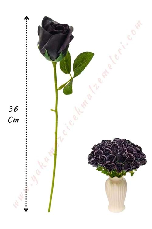 50 Adet Dallı Sabun Gül - Siyah 692-14