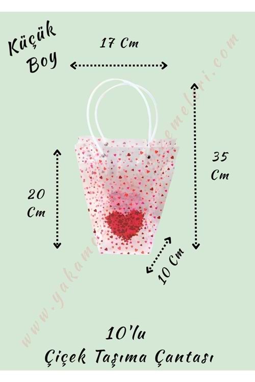 Kalpli Çiçek Taşıma Çantası 10 Adet Küçük Boy YK-2914