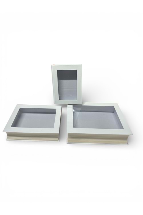 KUTU Pencereli Kitap 3 LÜ - Beyaz