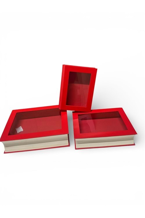 KUTU Pencereli Kitap 3 LÜ - Kırmızı