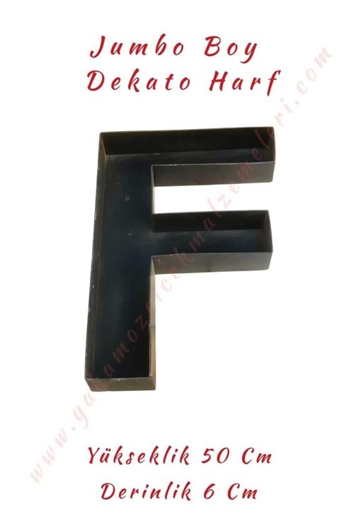 F Jumbo Boy Dekato Harf Suya Dayanıklı Kesme - Canlı Çiçek Aranjman Altlığı - F Harfi