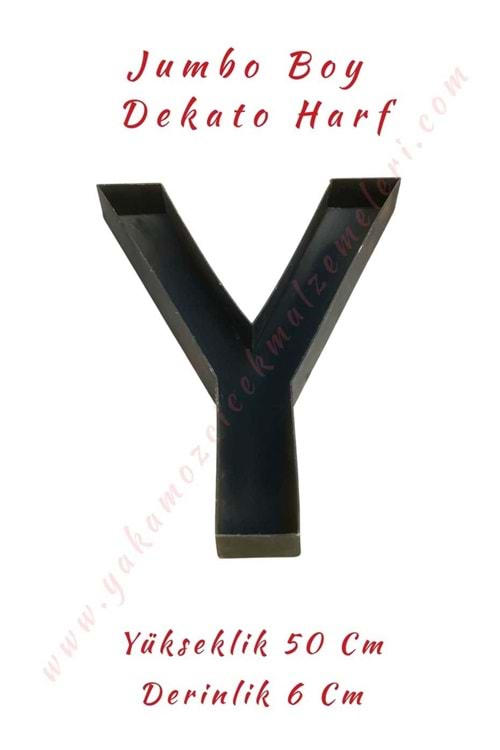 Y Jumbo Boy Dekato Harf Suya Dayanıklı Kesme - Canlı Çiçek Aranjman Altlığı - Y Harfi