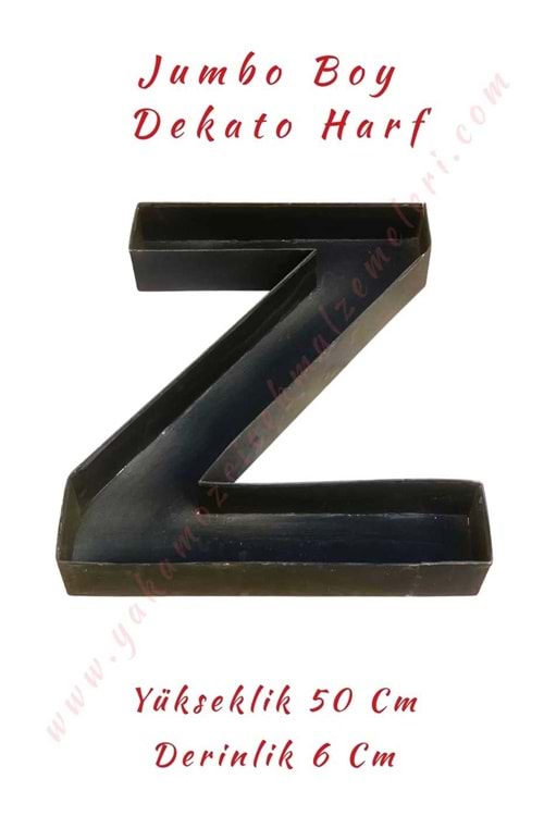 Z Jumbo Boy Dekato Harf Suya Dayanıklı Kesme - Canlı Çiçek Aranjman Altlığı - Z Harfi