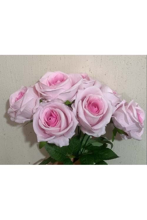 Yapay 7 Dallı Gül - Yapay - Kuru Çiçek - Yapay Çiçek - Pembe