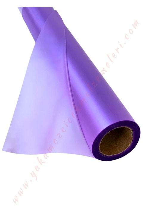 Rulo Selefon Saydam Tek Renkli Çiçek Buket Paketleme Malzemesi 25 Metre 70 Cm En 65 Mikron YK-2361 - Mor