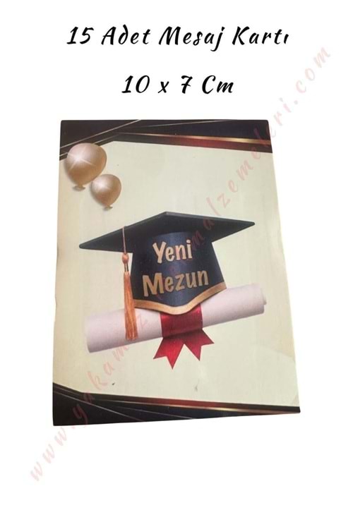 15 Adet Özel Gün Mesaj Kartı - Mezuniyet