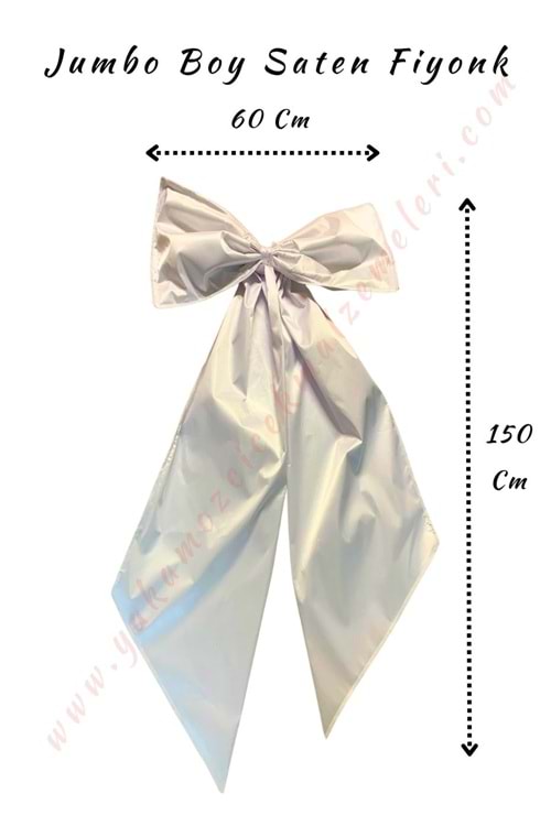 Saten Fiyonk Gelin Arabası Süsü Jumbo Boy 150 Cm En 60 Cm