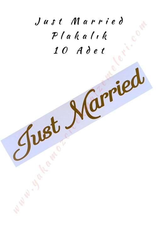 Just Married Plakalık - 10 Adet - Beyaz