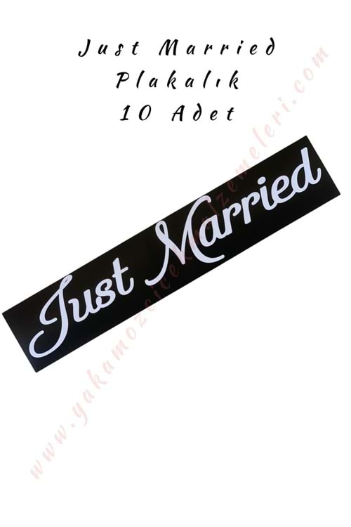 Just Married Plakalık - 10 Adet - Siyah