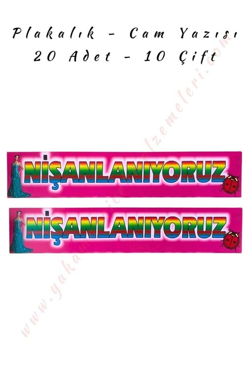 Plakalık - Cam Yazısı - Nişanlanıyoruz - Pembe