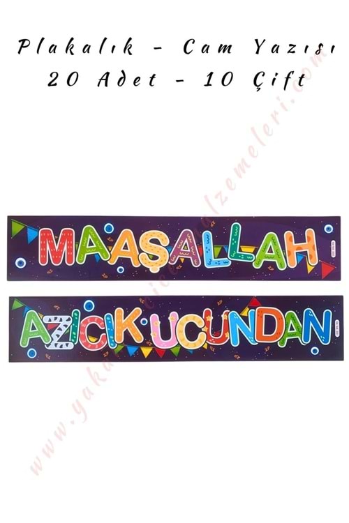 Plakalık - Cam Yazısı - Maşallah Azıcık Ucundan - 2