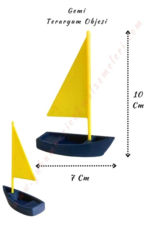 3D Baskı Teraryum Obje - Gemi