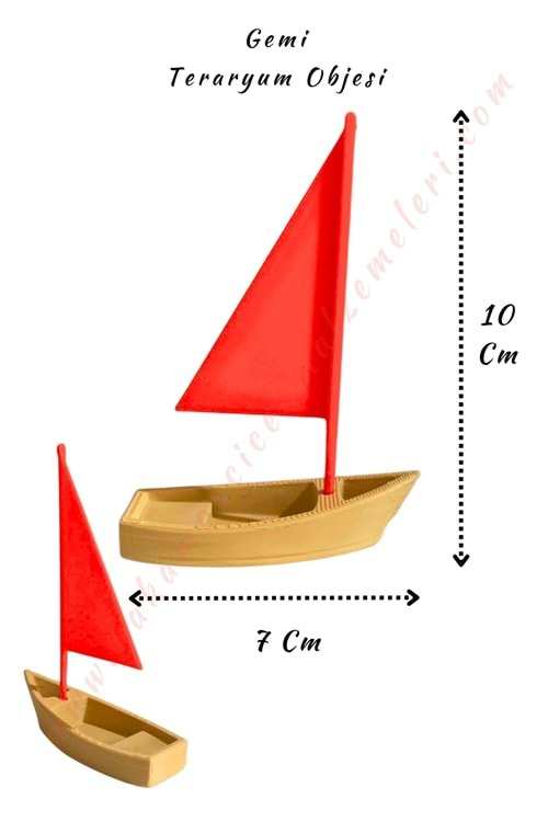 3D Baskı Teraryum Obje - Gemi
