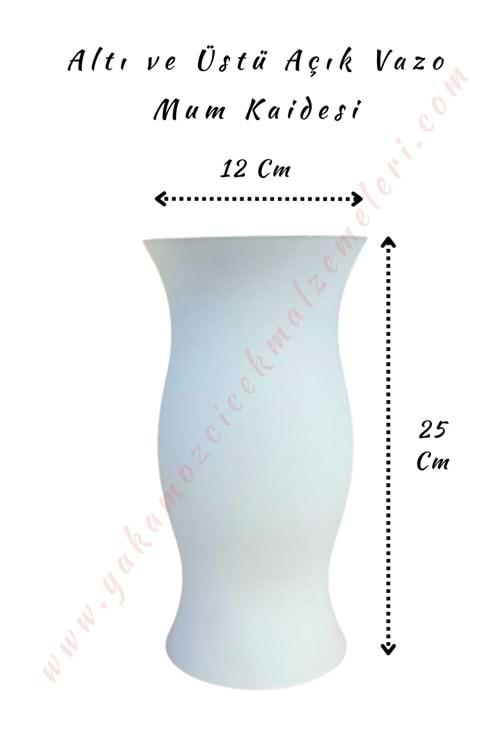 Çift Tarafı Açık Vazo - Mumluk - Aranjman Camı Çap 12 Cm Yükseklik 25 Cm