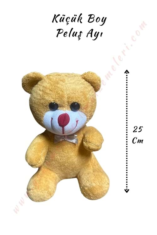 Peluş Ayı Küçük Boy - Açık Kahverengi - 25 Cm