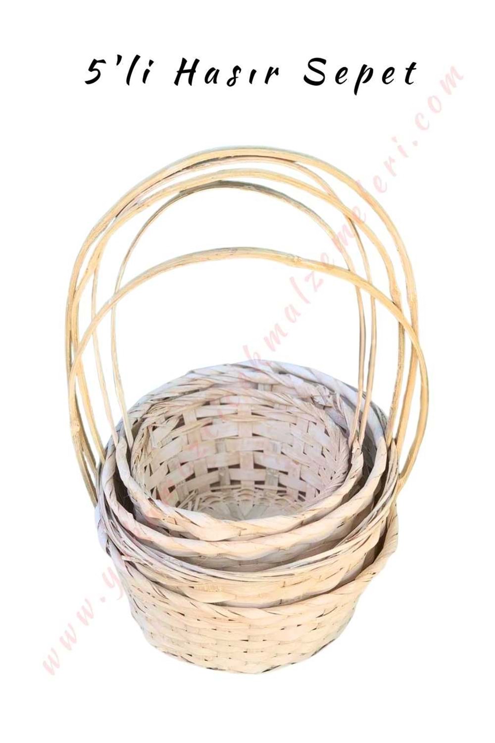 5 li Sepet Set Farklı Boylarda 5 Boy - Beyaz