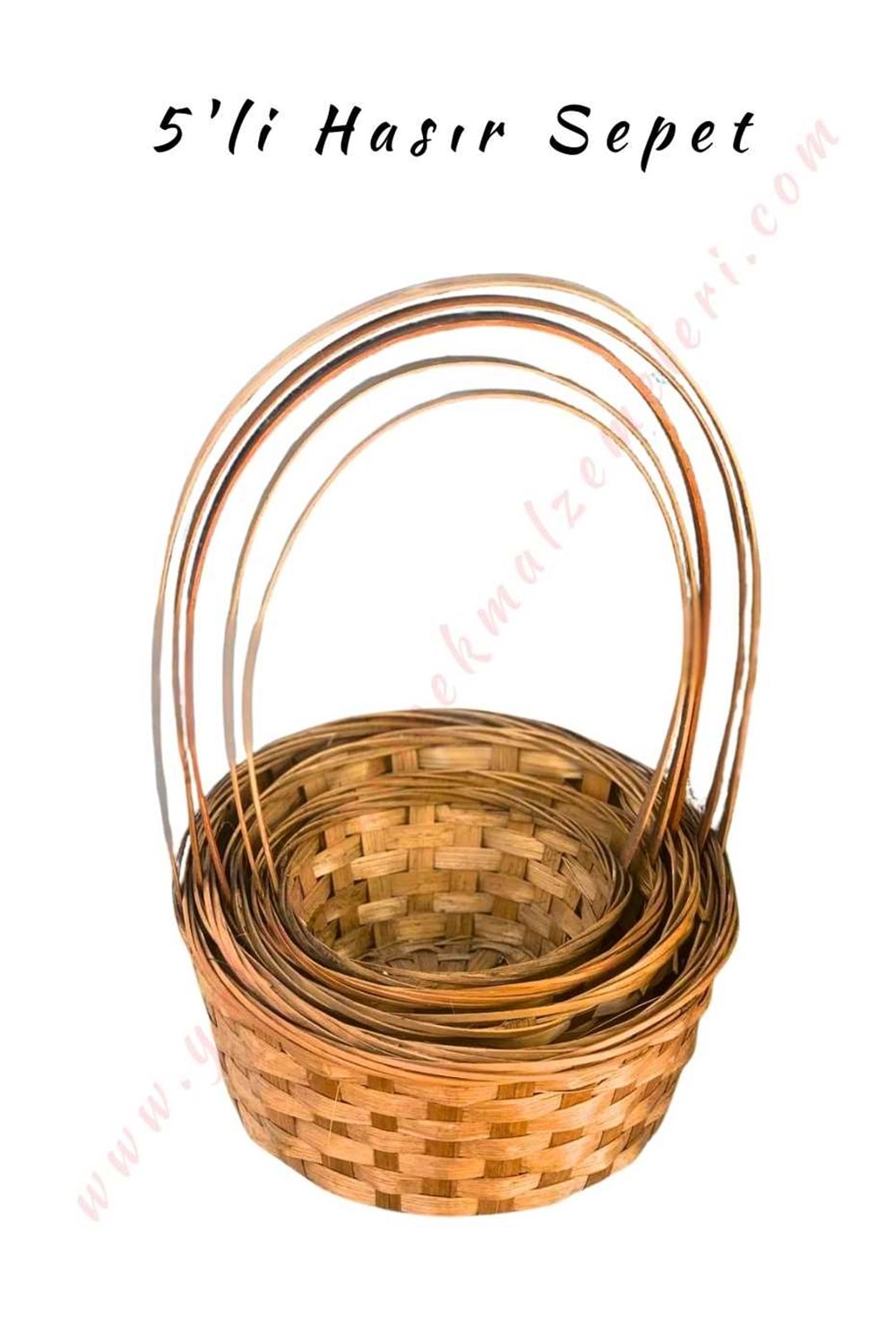 5 li Sepet Set Farklı Boylarda 5 Boy - Kahverengi