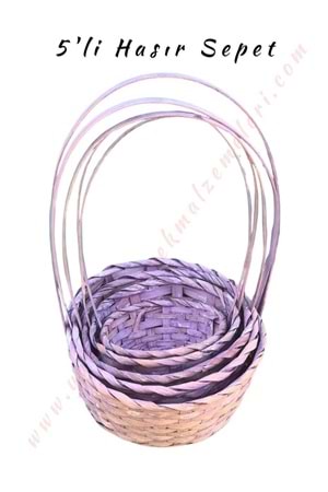 5 li Sepet Set Farklı Boylarda 5 Boy - Mor