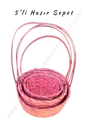 5 li Sepet Set Farklı Boylarda 5 Boy - Pembe