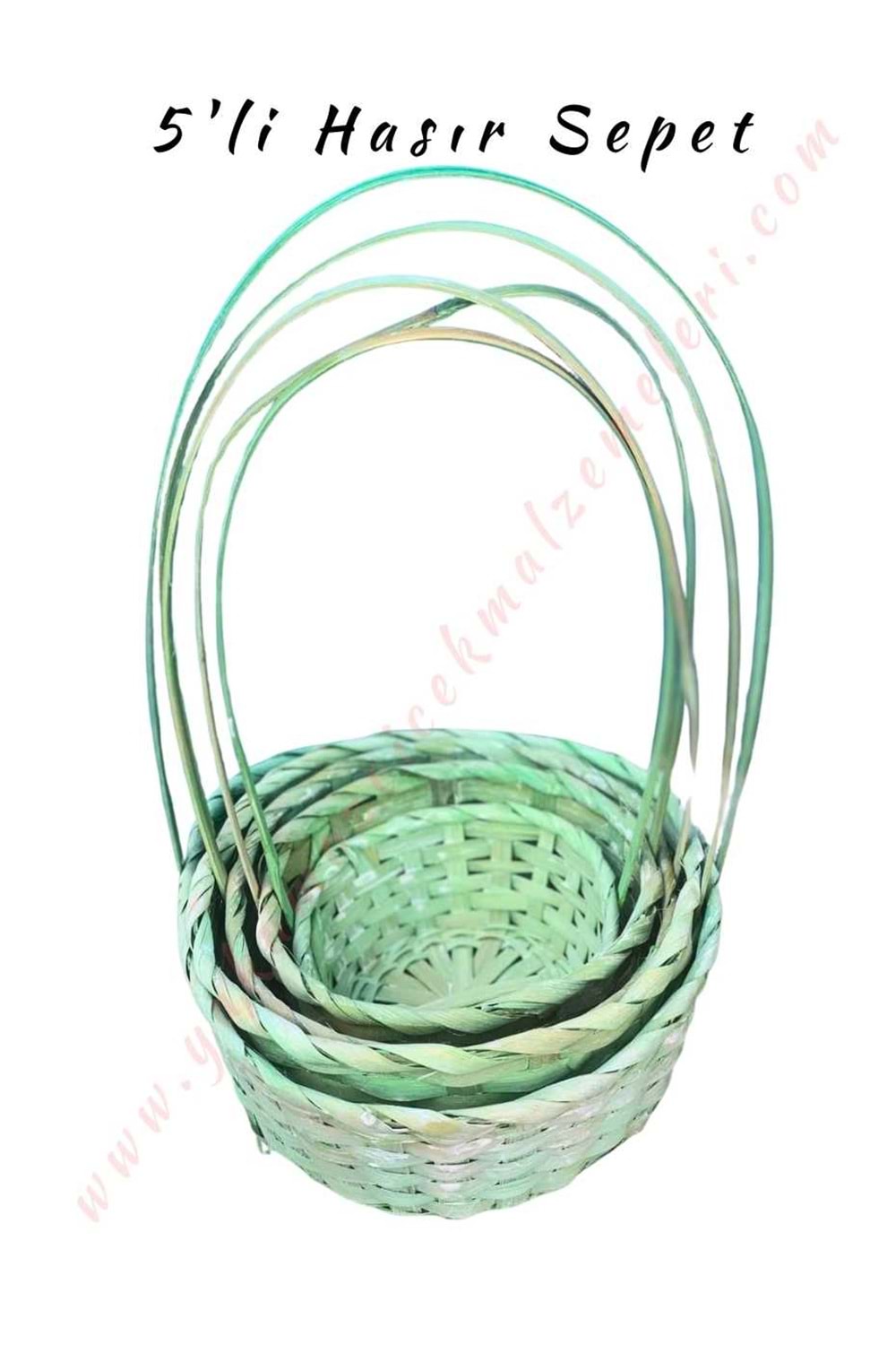 5 li Sepet Set Farklı Boylarda 5 Boy - Yeşil
