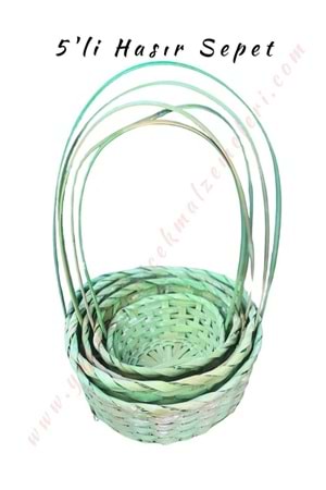 5 li Sepet Set Farklı Boylarda 5 Boy - Yeşil