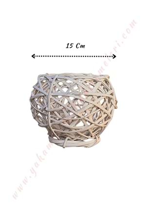 Örgü Küre Sepet Beyaz Mini Boy Çap 15 Cm YK-45 - Beyaz