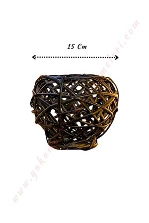 Örgü Küre Sepet Beyaz Mini Boy Çap 15 Cm YK-45 - Siyah