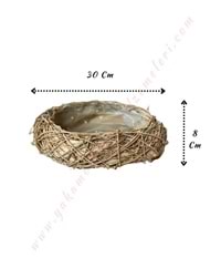 Tekli Kuş Yuvası Sepet 30 Cm Çap 8 Cm Yükseklik YK-46