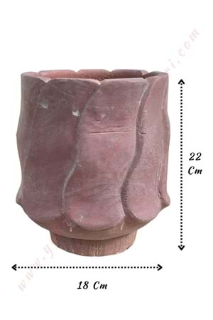 Dalgalı Beton Saksı Çap 18 Cm Yükseklik 22 Cm