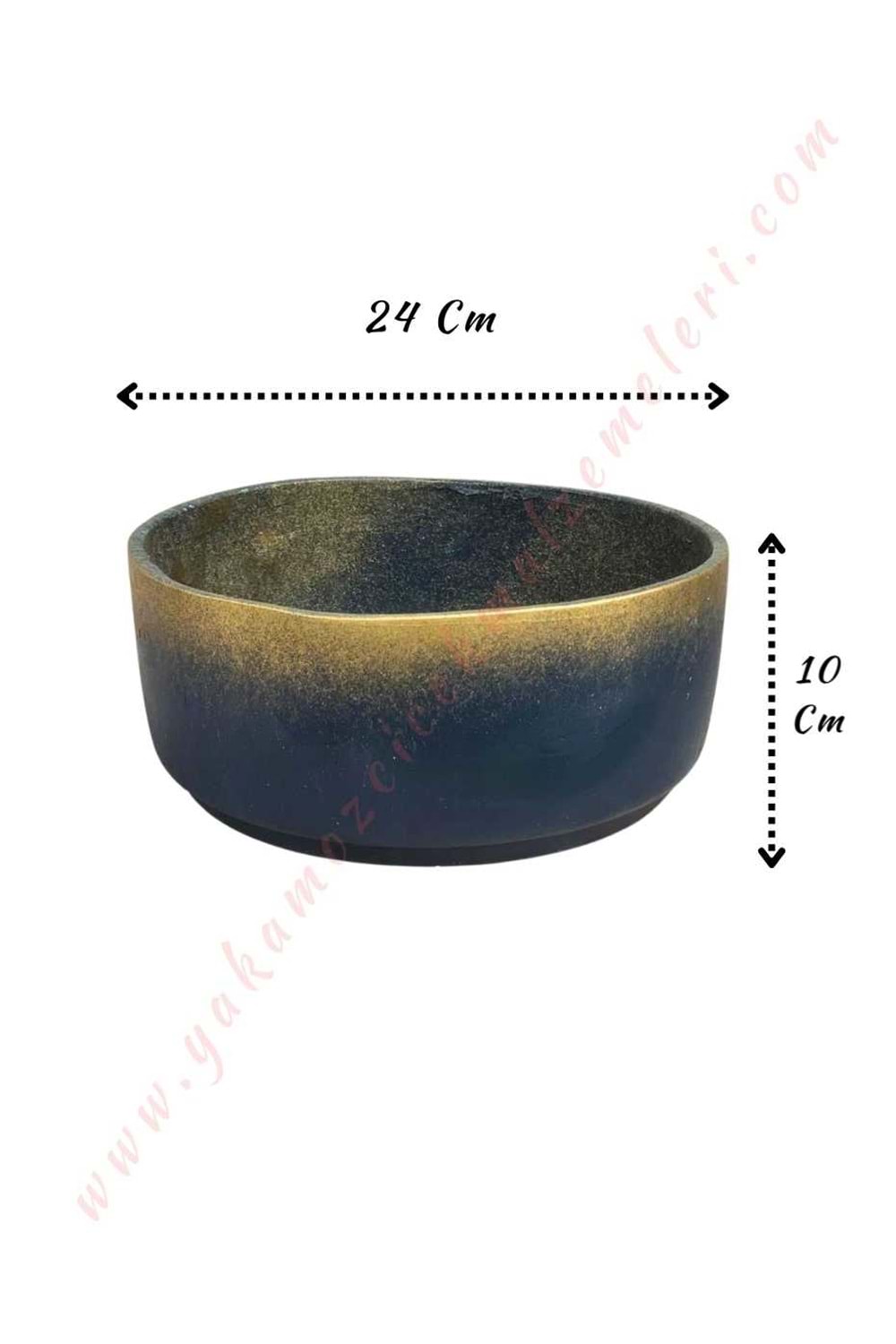 Çift Renkli Seramik Çanak Saksı Çap 24 Cm Yükseklik 10 Cm