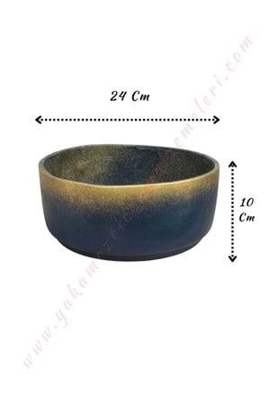 Çift Renkli Seramik Çanak Saksı Çap 24 Cm Yükseklik 10 Cm