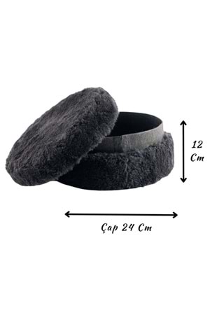 Siyah Silindir Peluş Çiçek Çikolata Hediye Kutusu Çap 24 Cm