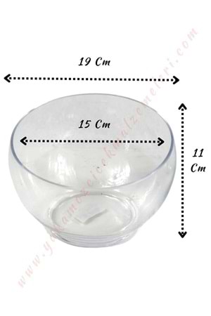 Kesik Cam Fanus Vazo Küçük 19*11 Cm Ağız Çapı 15 Cm CAM YK-275