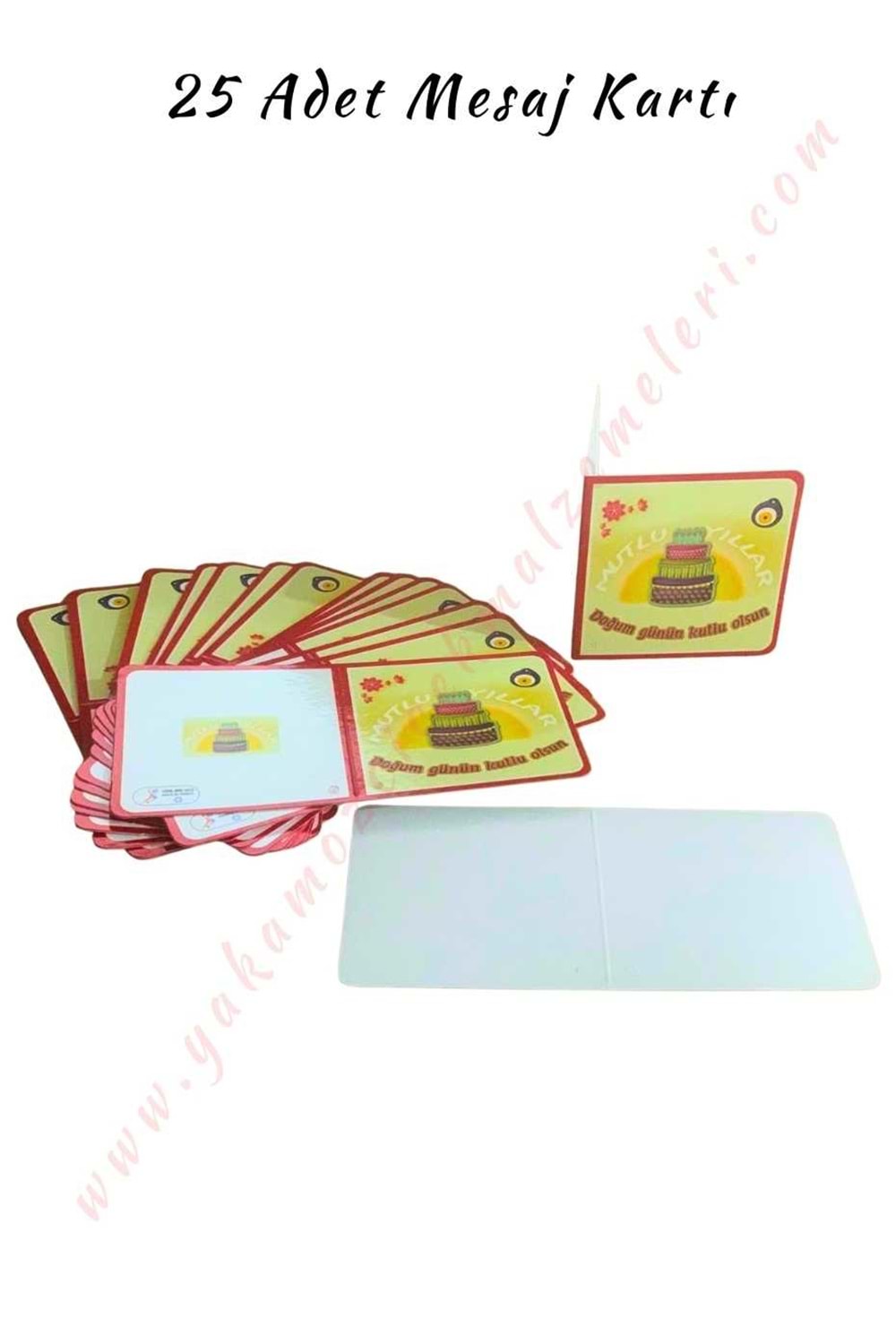 25 Adet Mesaj Kartı - Mutlu Yıllar Doğum Günün Kutlu Olsun