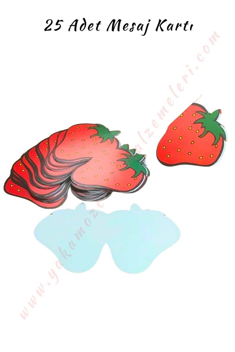 25 Adet Mesaj Kartı - Çilek