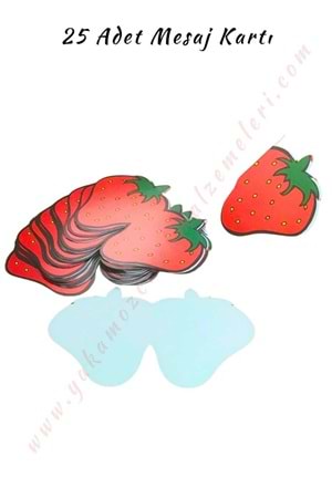 25 Adet Mesaj Kartı - Çilek