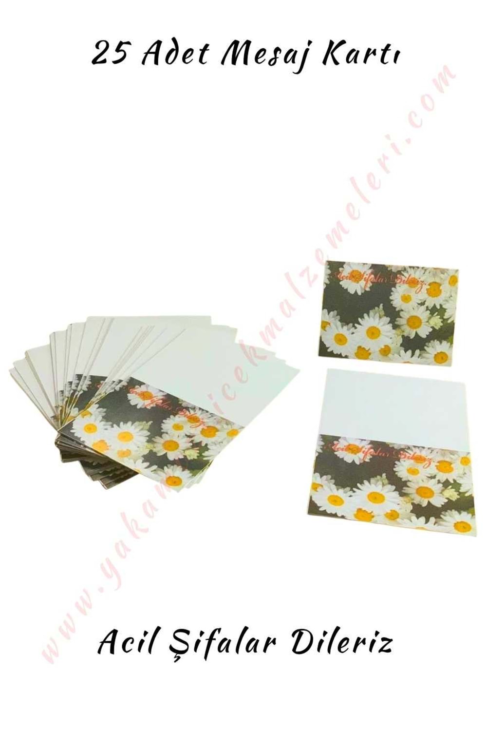 25 Adet Mesaj Kartı - Acil Şifalar Dileriz
