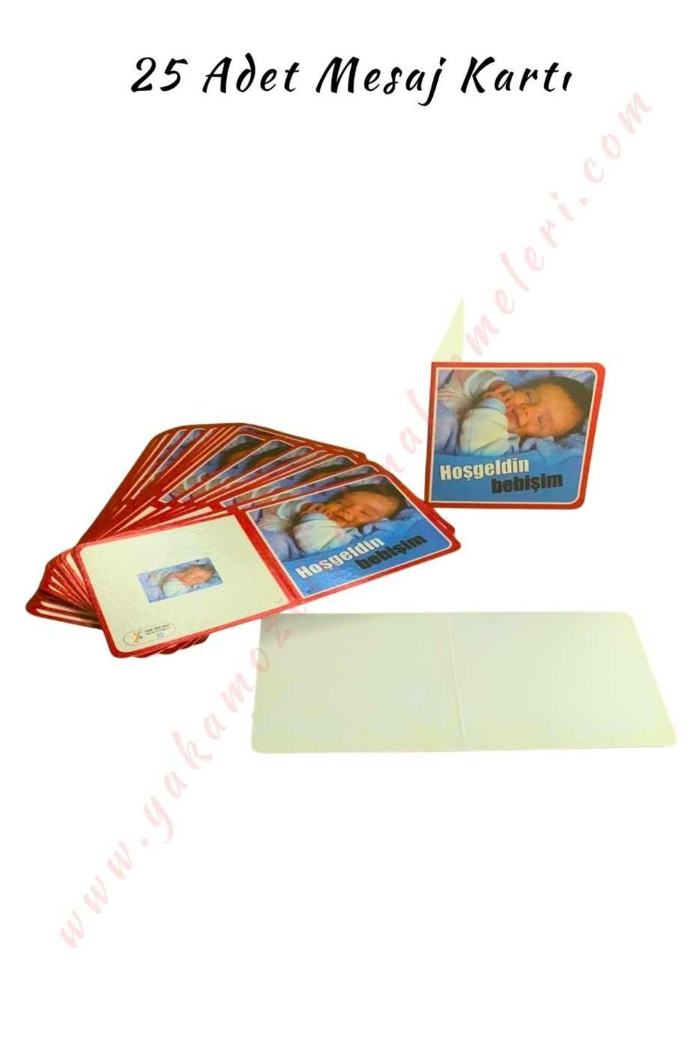 25 Adet Mesaj Kartı - Hoşgeldin Bebek Mavi